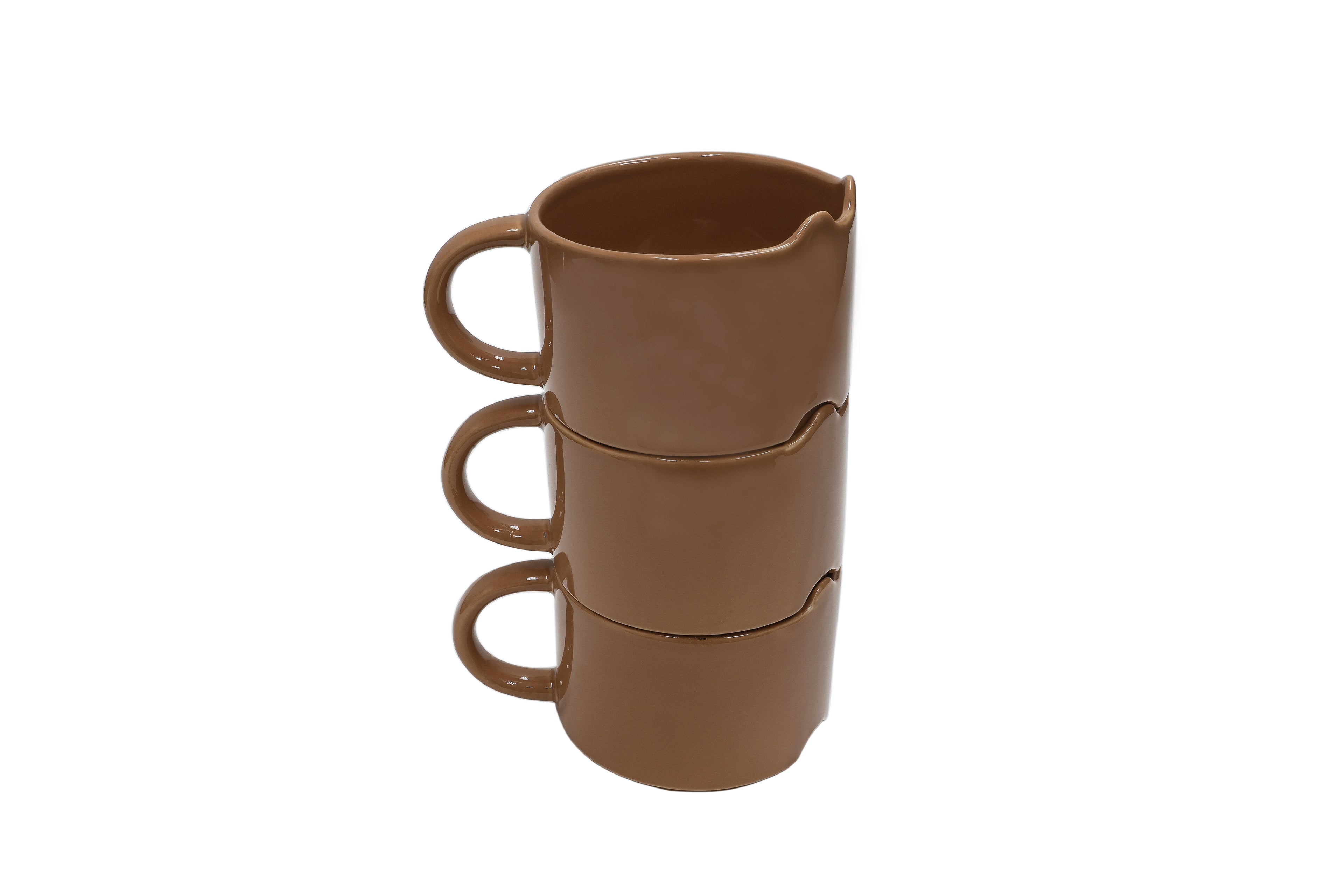 Xícara Trio Pet Marrom 300ml para Sublimação com Design Empilhável