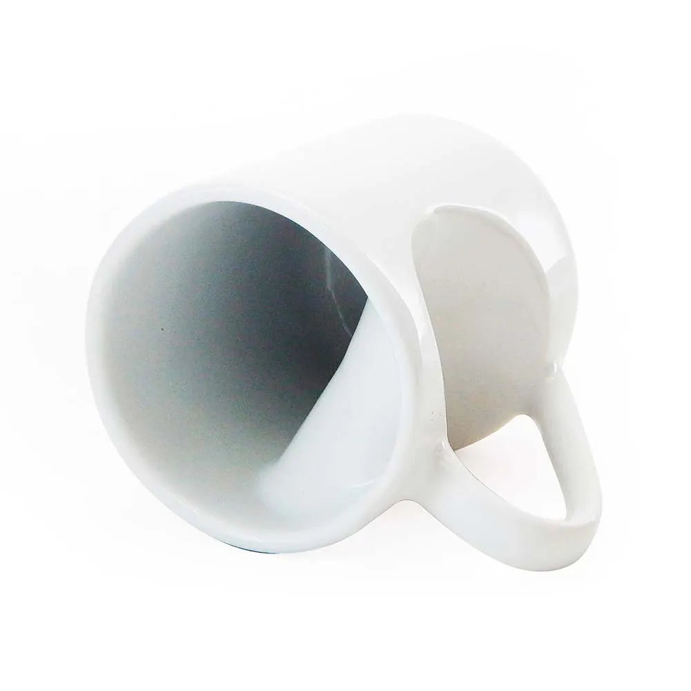 Caneca de Cerâmica Branca 325ml com Alça Coração para Sublimação