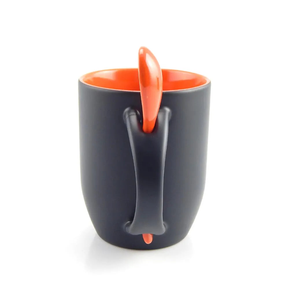 Magic Ceramic Mug 325ml with Orange Spoon for Sublimation LiVE