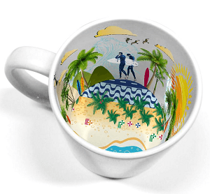 Caneca de Cerâmica Branca 325ml com Estampa Copacabana para Sublimação