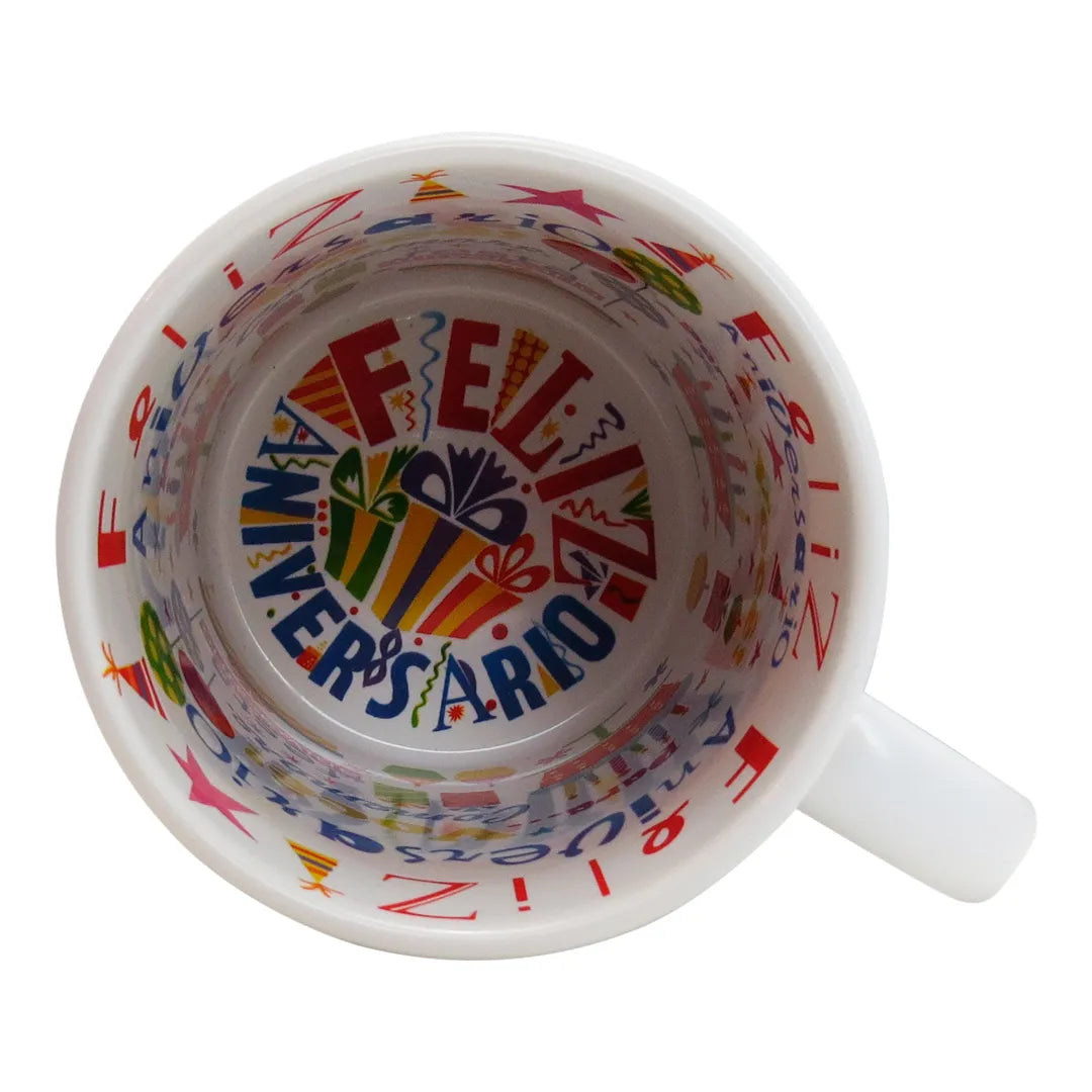 Caneca de Cerâmica Branca 325ml para Sublimação - Presente Feliz Aniversário