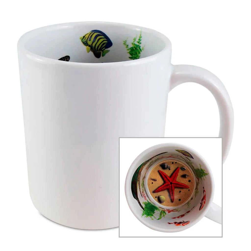 325ml White Ceramic Marine Life Mug for Sublimation