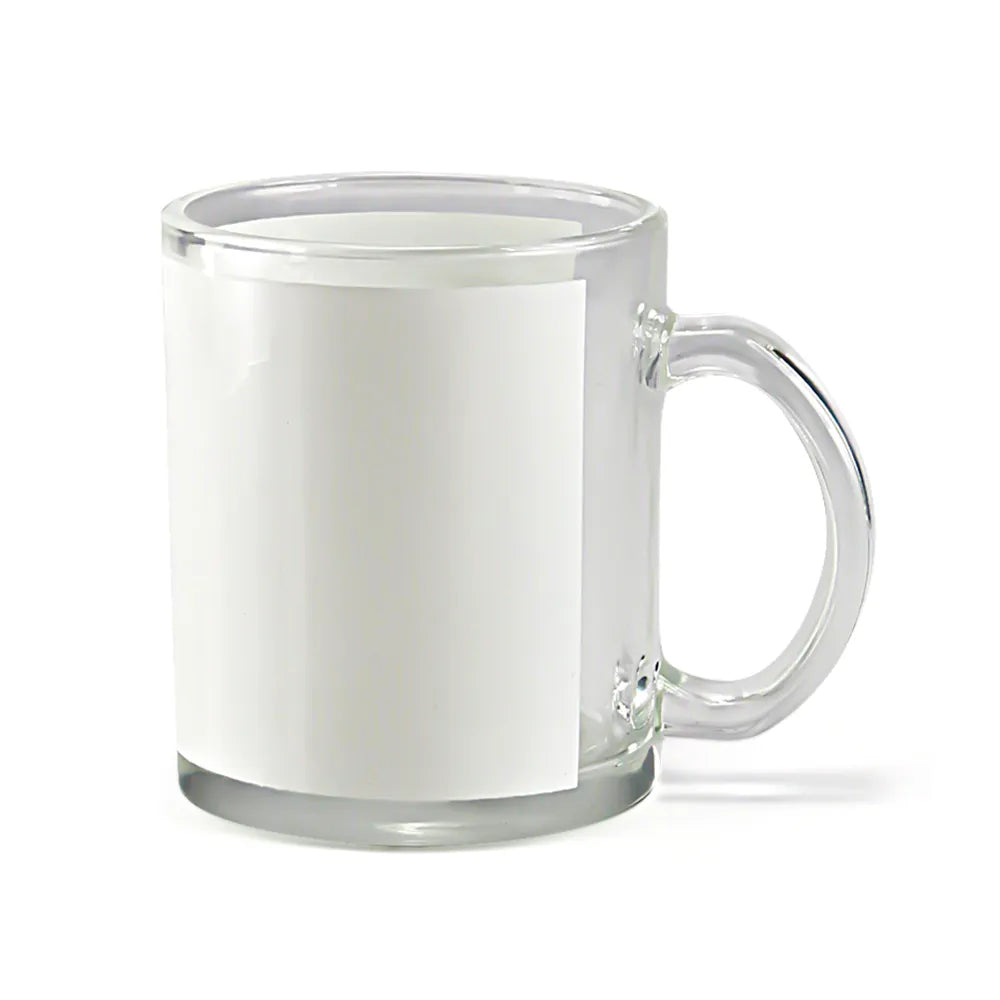 325ml Crystal Glass Mug with White Strip for Sublimation