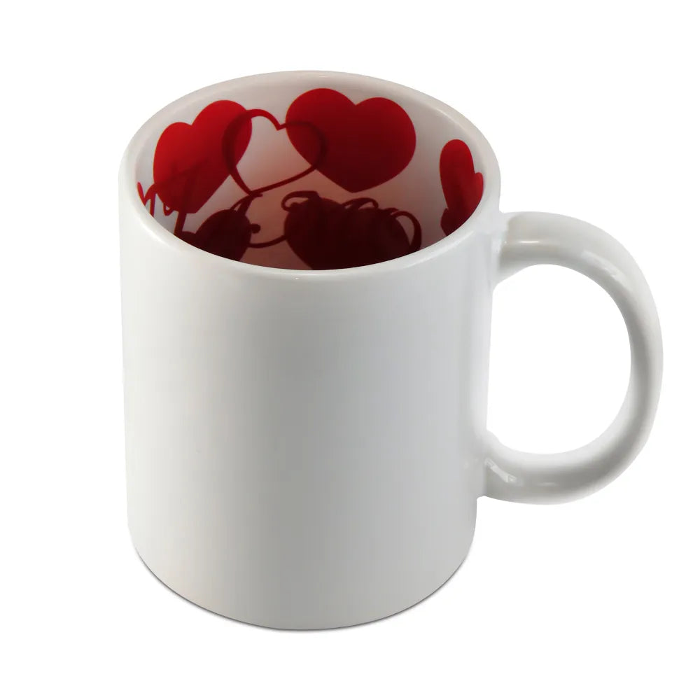 Caneca de Cerâmica Branca 325ml para Sublimação com Mensagem Te Amo