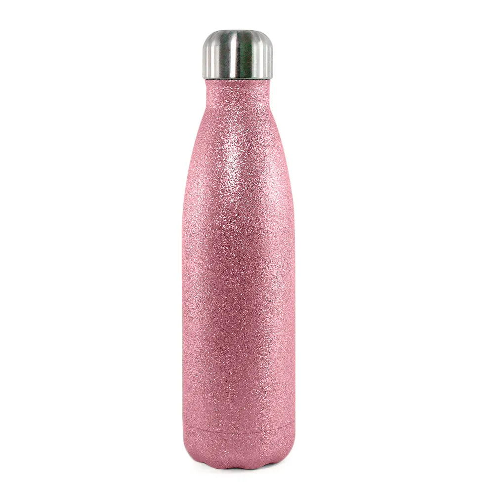 Live Pink Glitter 500ml Stainless Steel Thermal Bottle for Sublimation