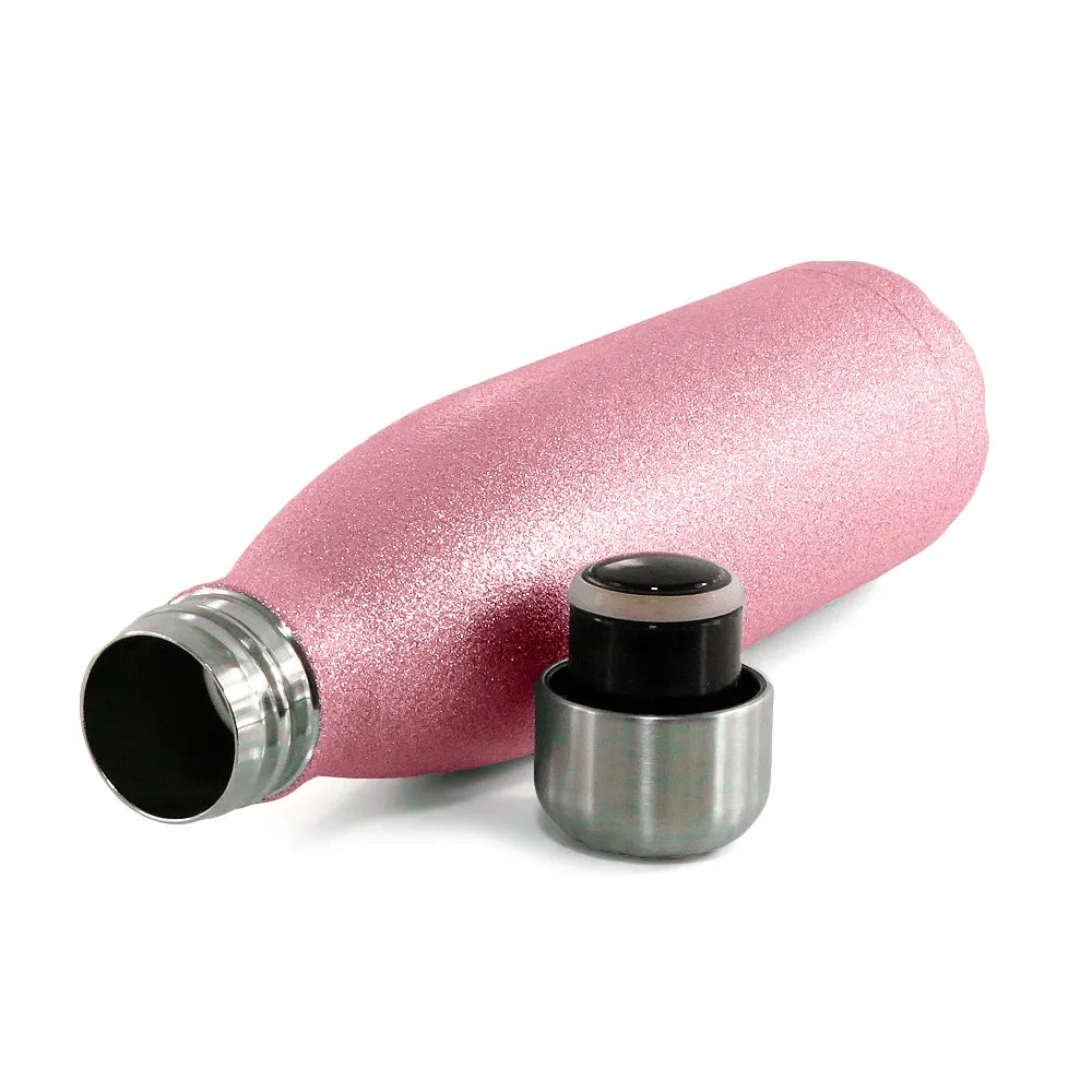 Garrafa Térmica de Inox 500ml Glitter Rosa para Sublimação LiVE