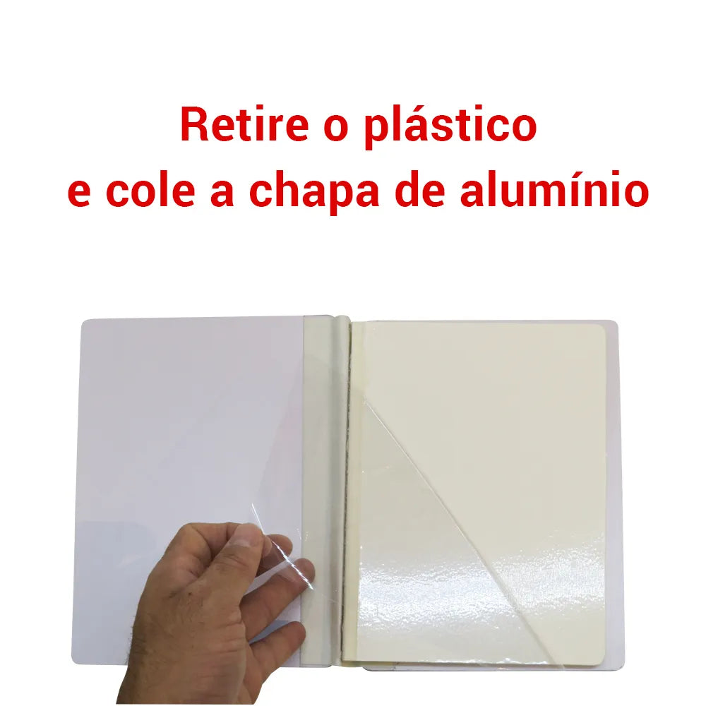 Álbum de Fotos em Alumínio Bege 20x30cm Resistente para Sublimação