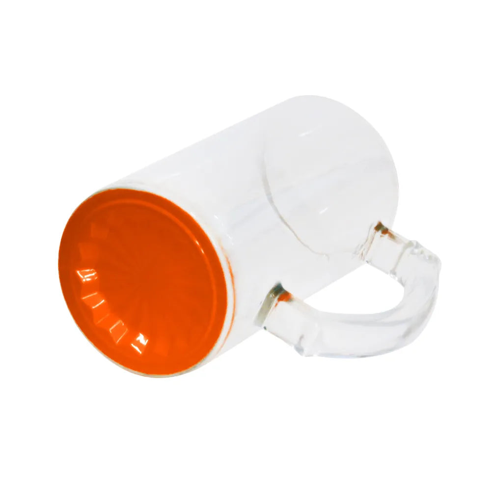 475ml Crystal Glass Mug with Orange Base for Sublimation