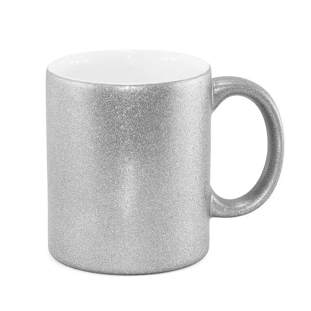 325ml Ceramic Mug with Silver Glitter for Sublimation