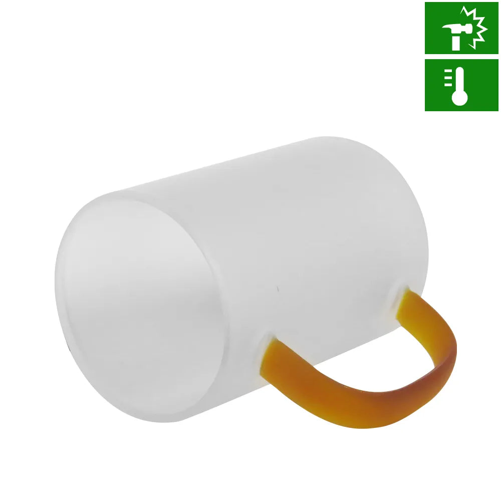 Caneca de Vidro 300ml com Alça Marrom para Sublimação LiVE