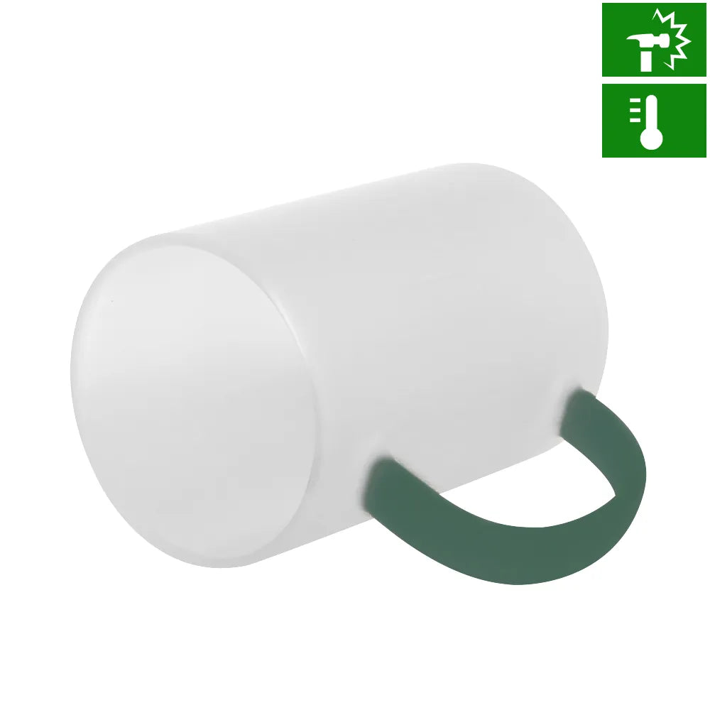 300ml Glass Mug with Green Handle for Borô Sublimation