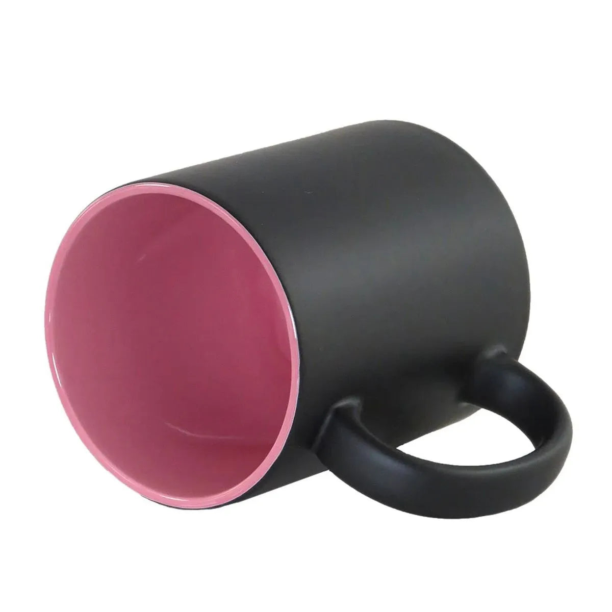 Caneca Mágica Preto Fosco com Interno Rosa 325ml para Sublimação LiVE