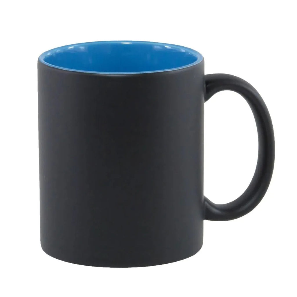 Caneca Mágica Preto Fosco com Interior Azul 325ml para Sublimação