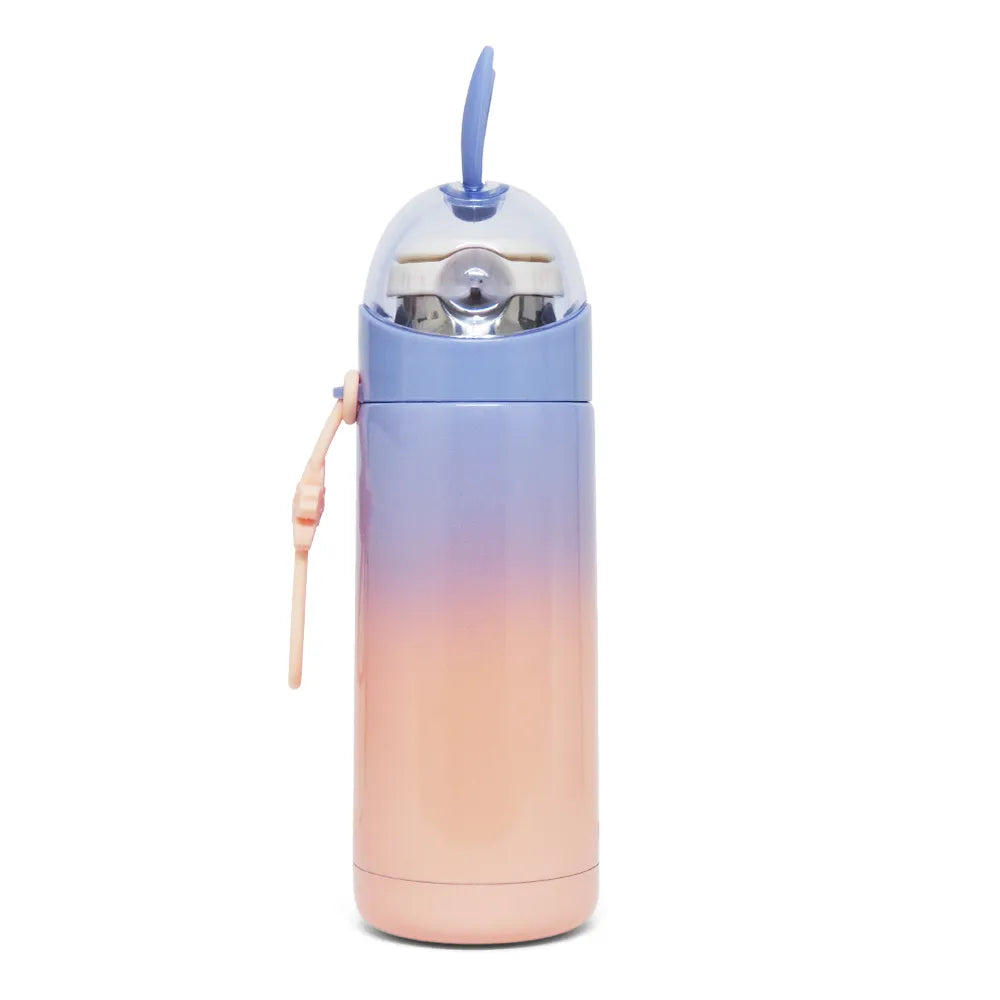 Garrafa Térmica de Inox 350ml Rosa e Roxo com Estampa Coelhinho para Sublimação