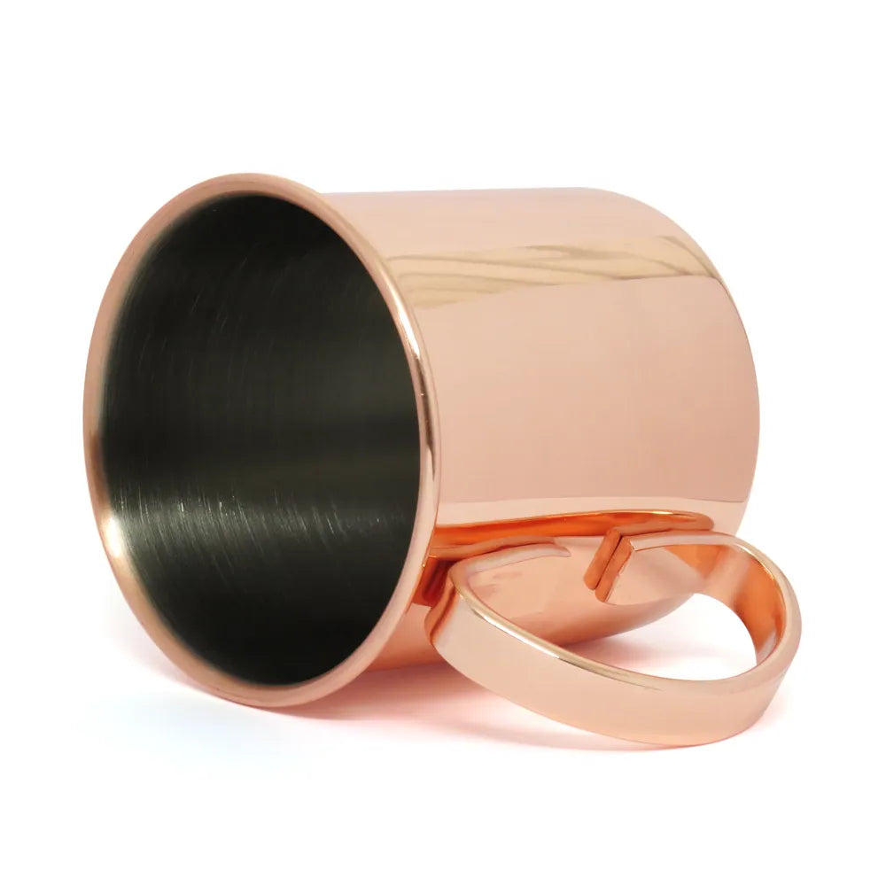 Caneca Moscow Mule 325ml Inox Cilíndrica com Alça Longa para Sublimação