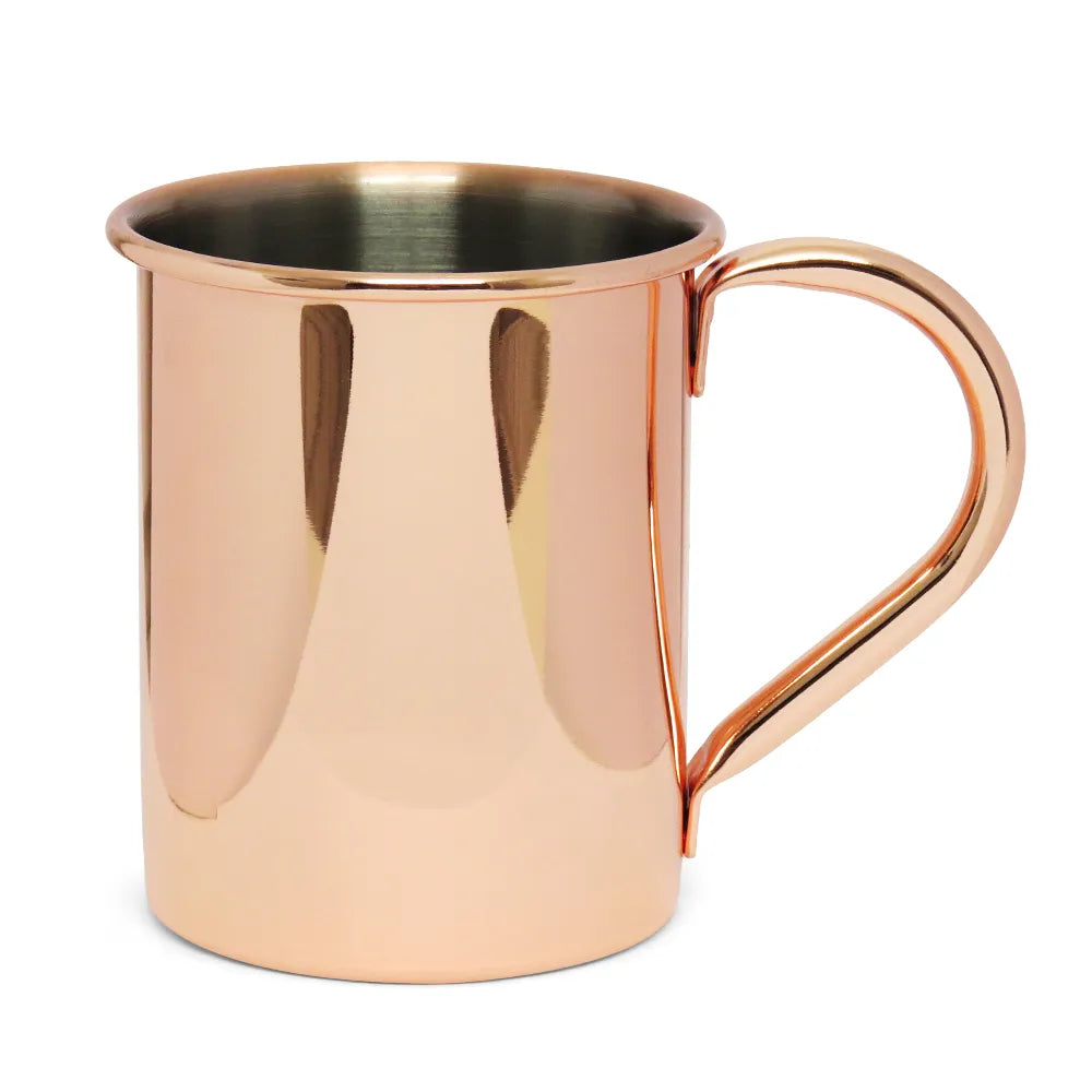 Caneca de Moscow Mule Inox 400ml Cilíndrica com Alça Longa para Sublimação