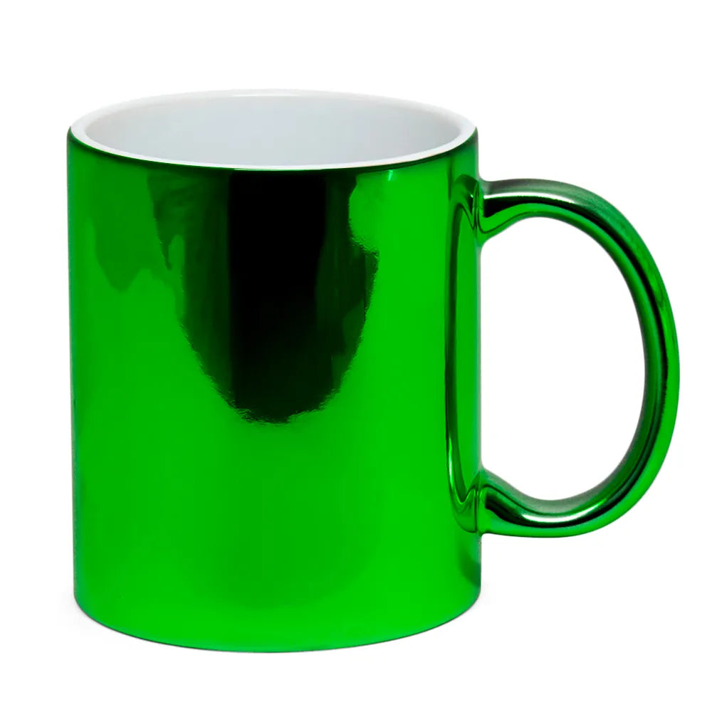 Live Green Chrome Mug 325ml in Premium Ceramic for Sublimation