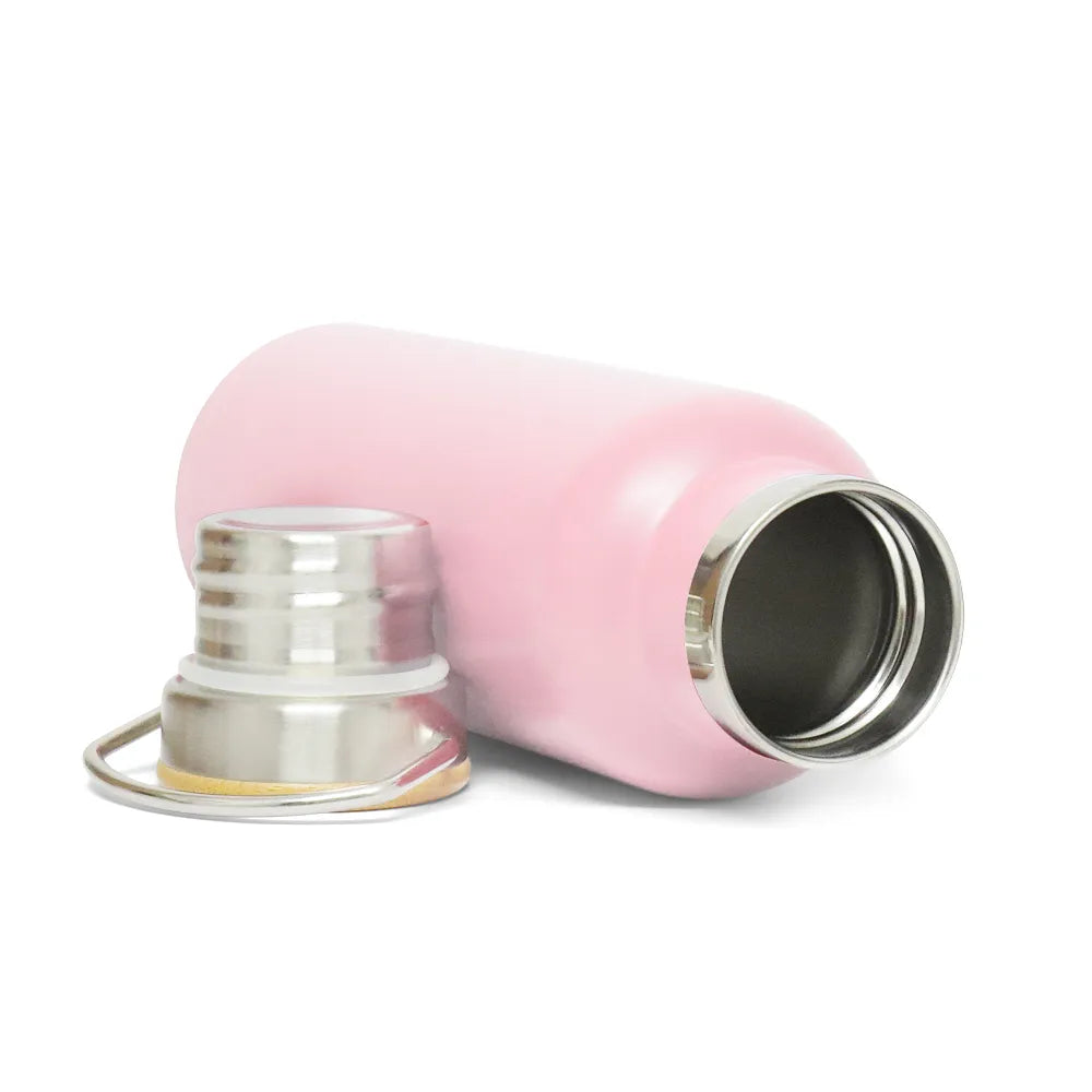 Light Pink 500ml Stainless Steel Thermal Bottle with Bamboo Lid for Sublimation