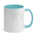 Caneca Cerâmica 325ml Branca com Interior Azul Bebê para Personalização