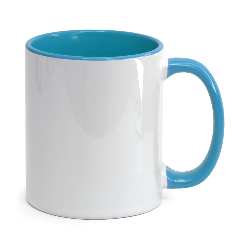 Ceramic Mug 325ml White with Baby Blue Interior for Sublimation