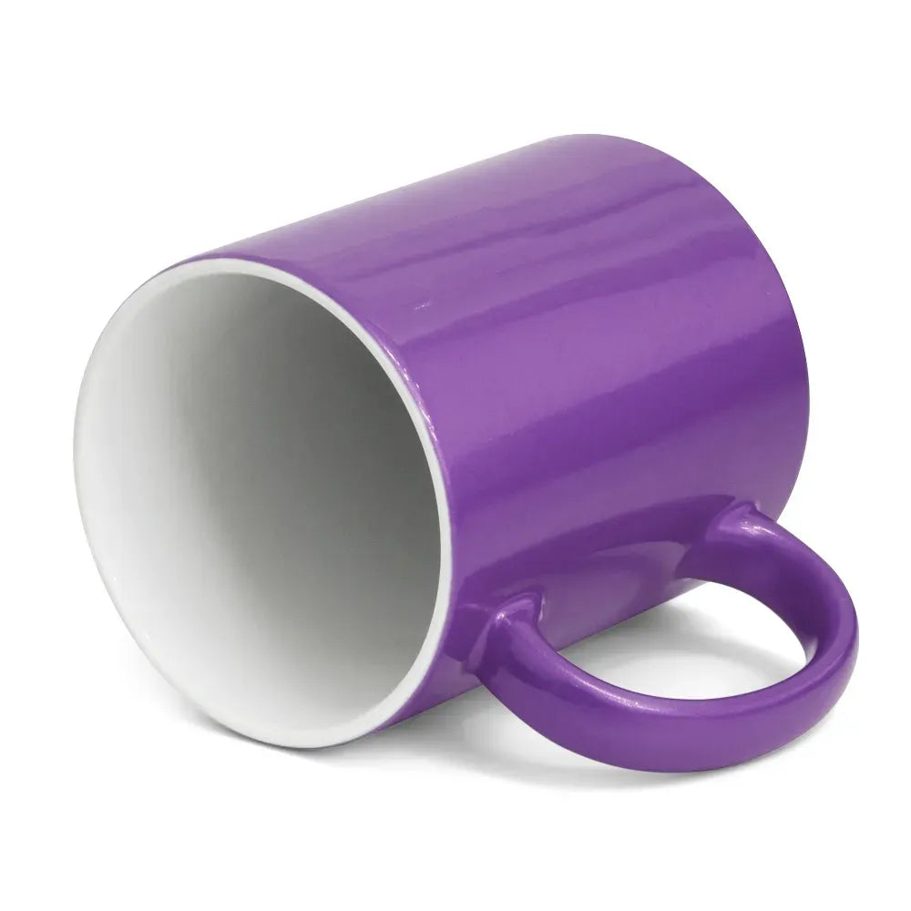 Caneca de Cerâmica Perolada Lilás 325ml para Sublimação Profissional