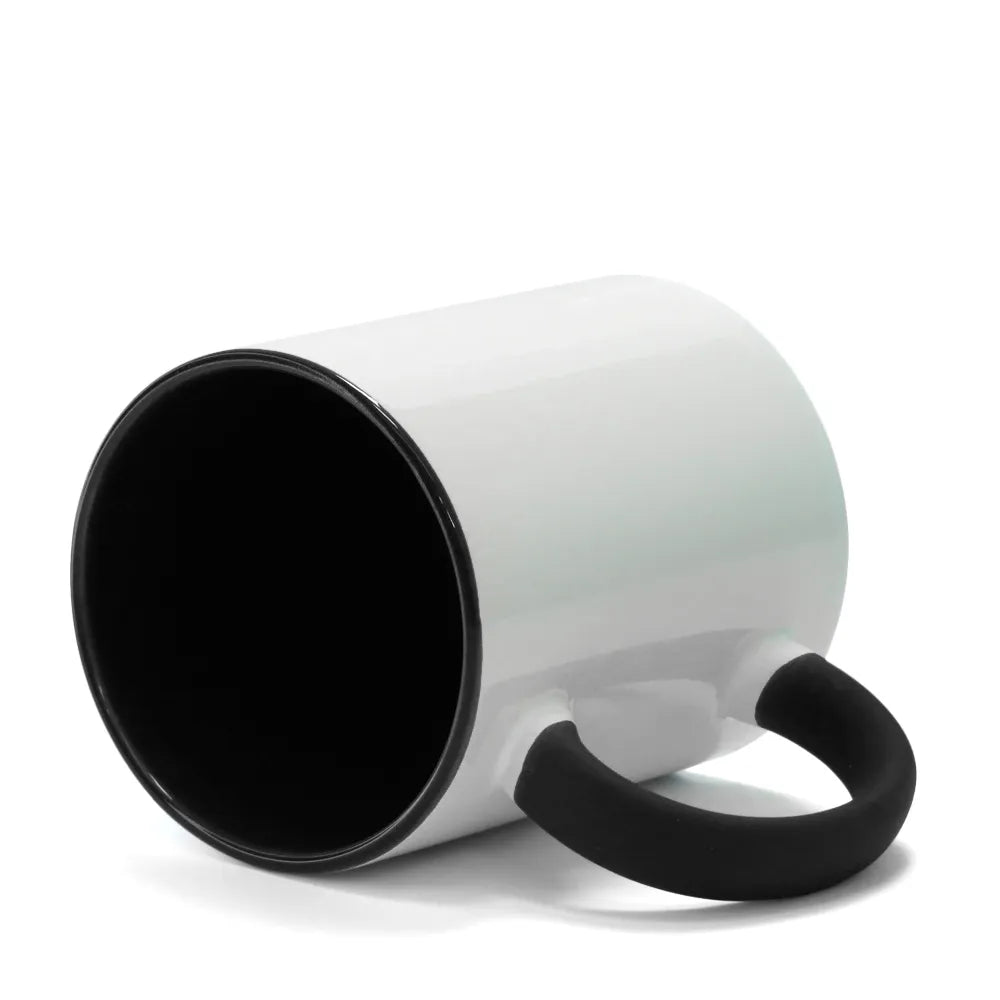 Caneca de Cerâmica 325ml com Alça Soft Preta para Sublimação