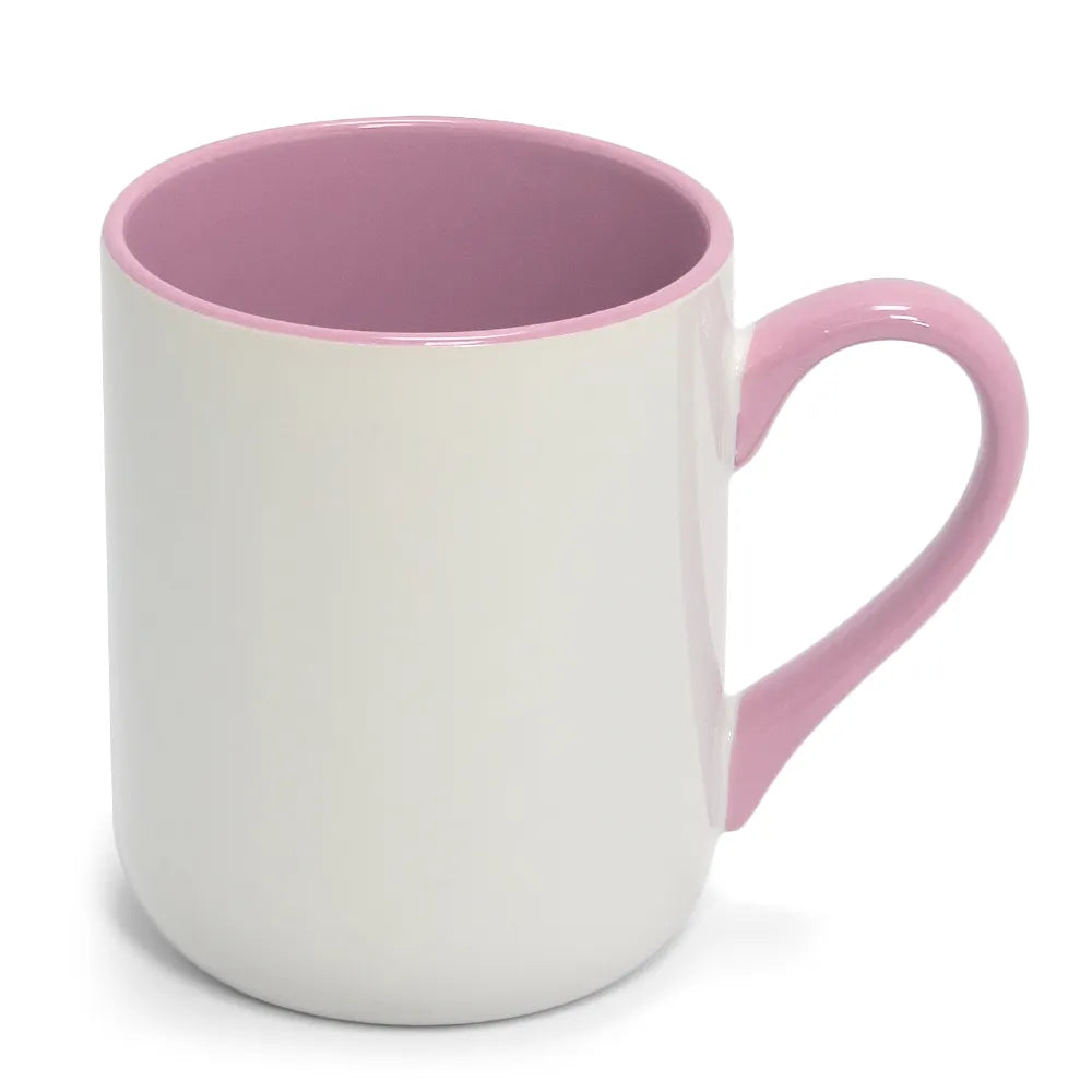 Caneca Imperial Rosa com Interior e Alça Coloridos para Personalização