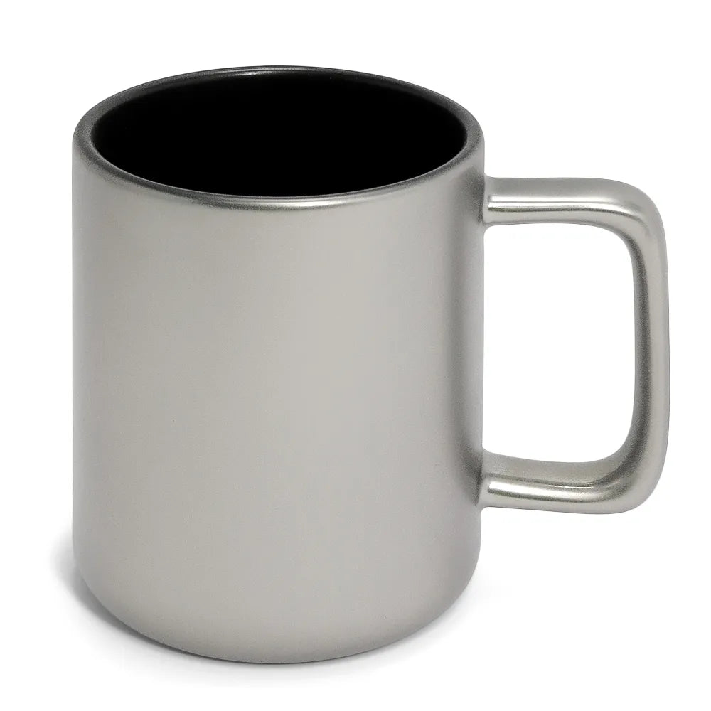 Caneca Cerâmica Silver 350ML Prateada para Personalização e Presentes