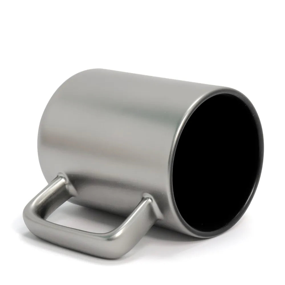 Caneca Cerâmica Silver 350ML Prateada para Personalização e Presentes