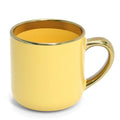 Caneca Cerâmica Amarela Imperial 400ml com Interior e Alça Dourada para Personalização