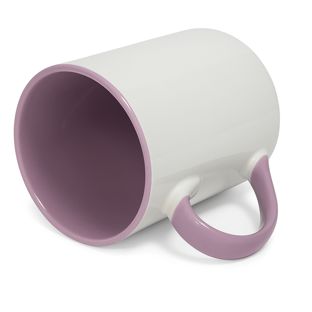 Caneca Imperial Rosa com Interior e Alça Coloridos para Personalização