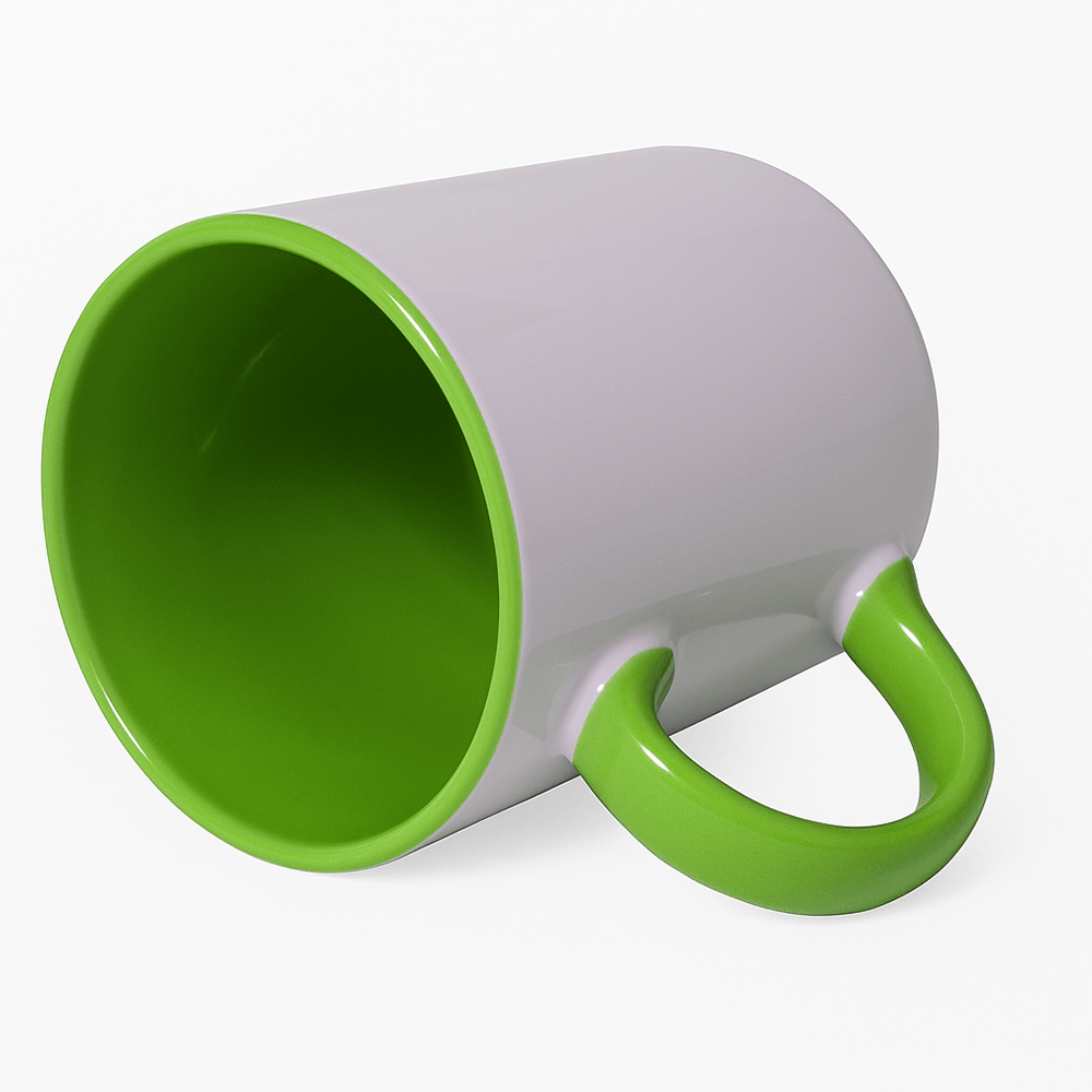 Caneca Imperial com Alça e Interior Verde para Personalização e Uso Diário