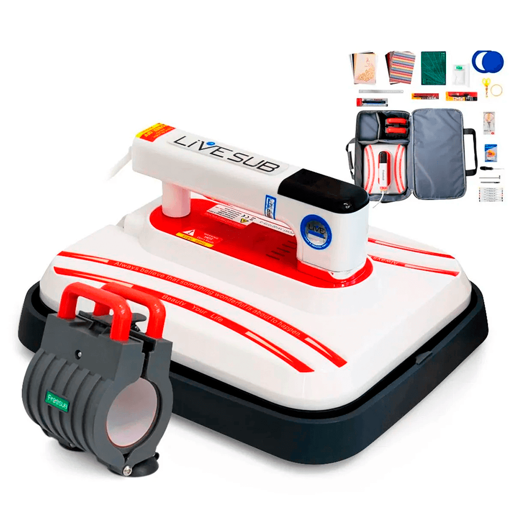 Portable Flat Heat Press 30x25cm 110V with Accessories for Sublimation LiVE