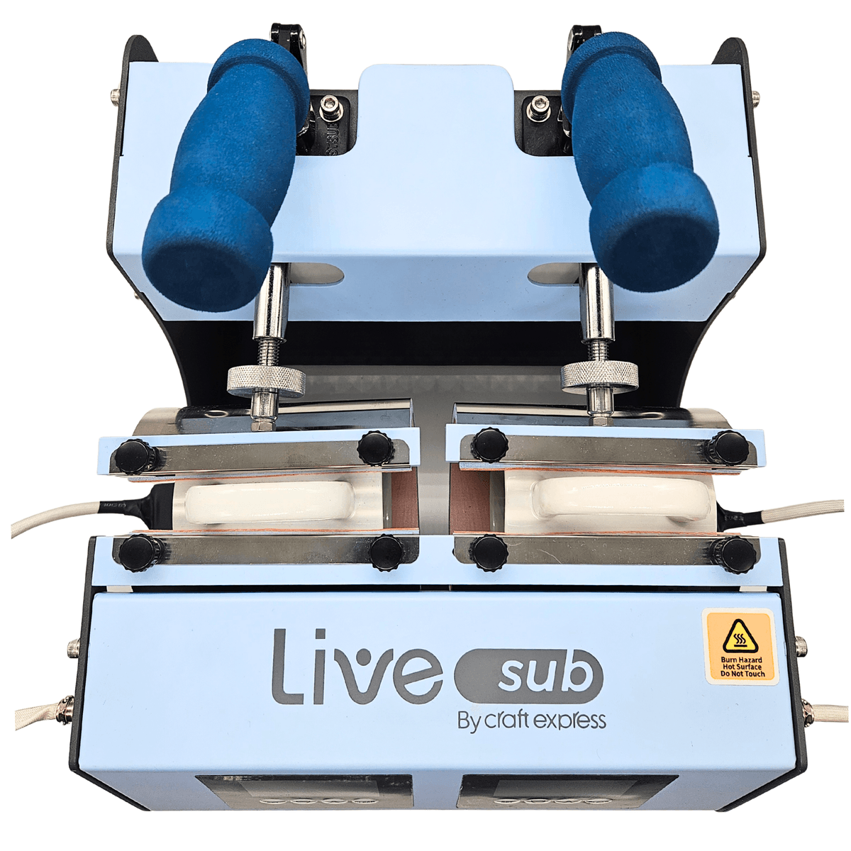 Prensa Cilíndrica Dupla Azul Elite para Sublimação em Canecas e Copos