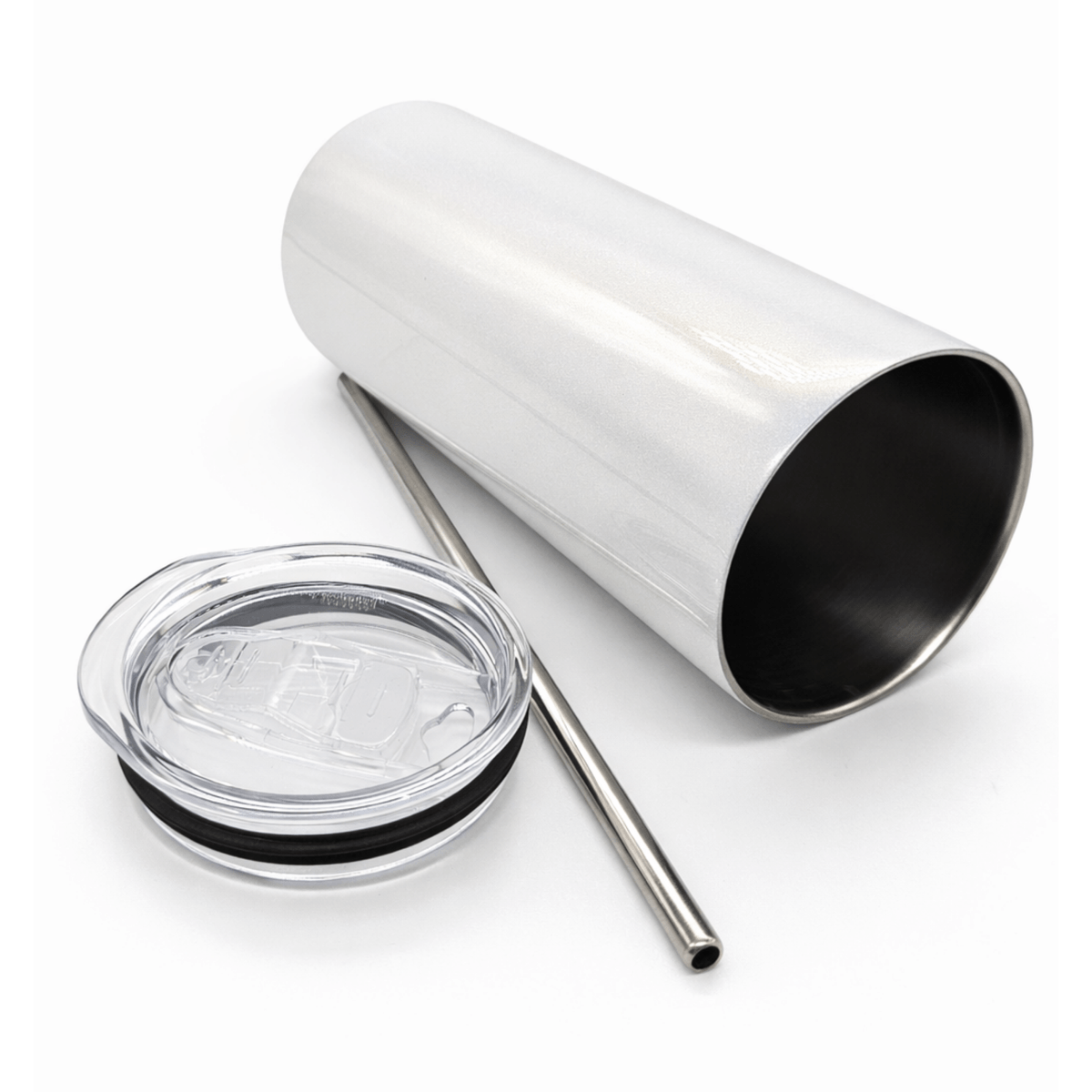 450ml Pearl White Stainless Steel Tumbler with Lid and Straw for Sublimation