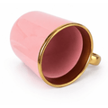 Caneca Cerâmica 325ml Rosa Imperial com Alça e Interior Dourado para Personalização