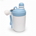 GARRAFA INOX TÉRMICO KAWAII BRANCO 500ML C/ TAMPA SILICONE AZUL