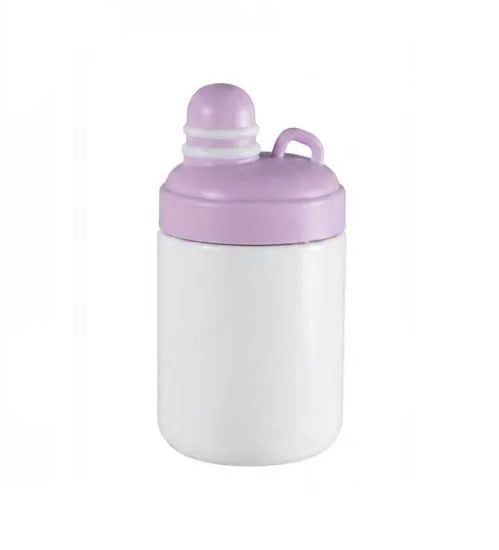 GARRAFA INOX TÉRMICO KAWAII BRANCO 500ML C/ TAMPA SILICONE ROXO