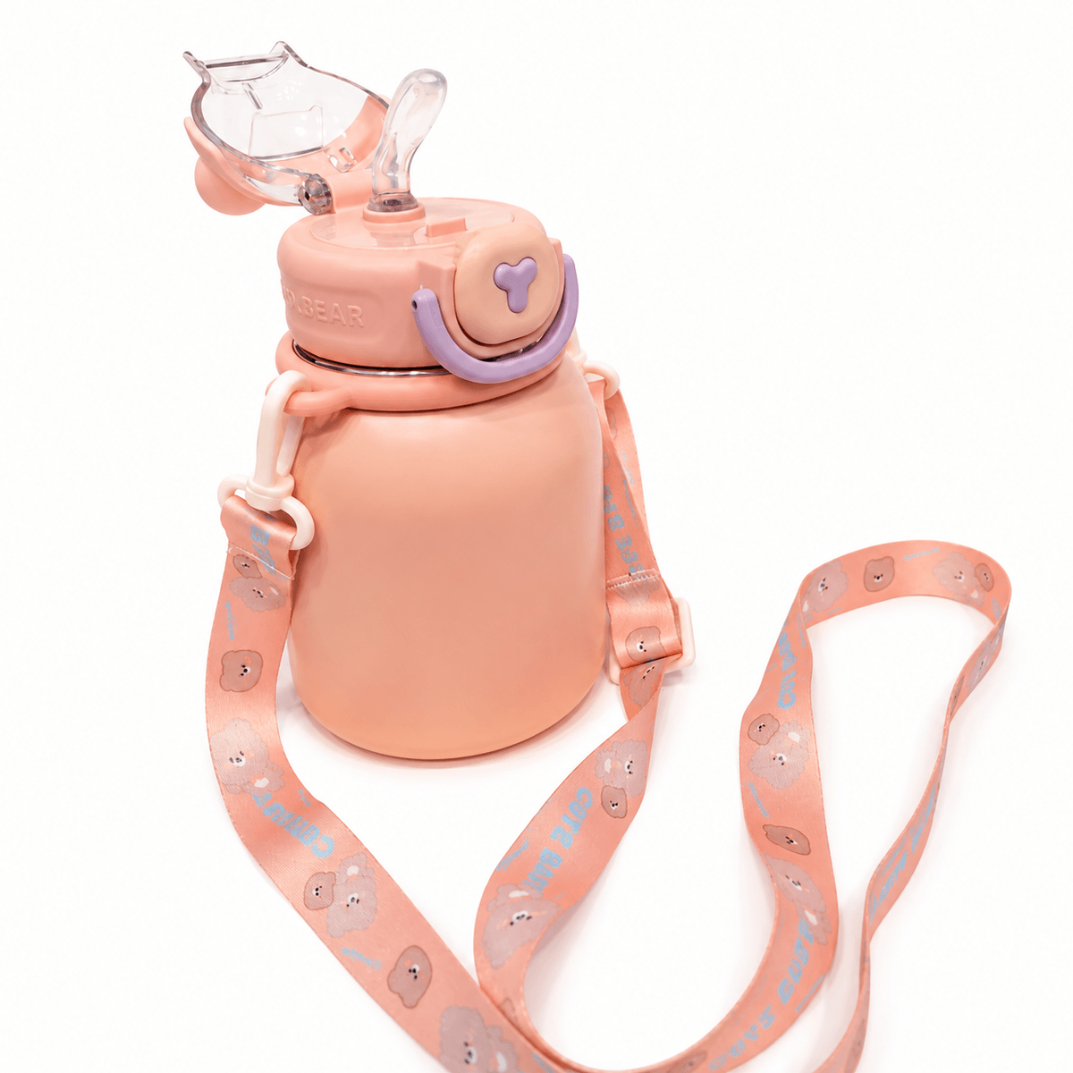GARRAFA INOX TÉRMICO BABY BEAR 550ML MATTE ROSA CLARO