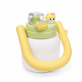 GARRAFA INOX TÉRMICA BABY POP 700ML BRANCA C/ TAMPA AMARELA