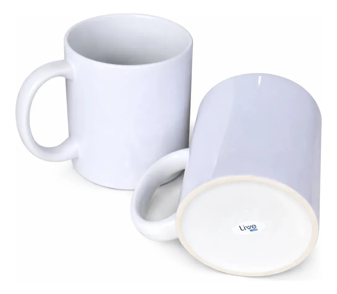 12un Caneca de Cerâmica Branca 325ml Classe AAA para Sublimação - Live Premium