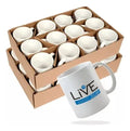 24un Caneca de Cerâmica Branca 325ml Classe AAA para Sublimação - Live Premium