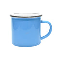 CANECA ENAMEL 325ML AZUL CLARO BORDA PRATA