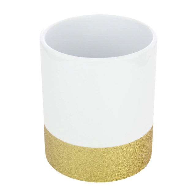 325ml White Ceramic Mug with Gold Glitter Base for Sublimation