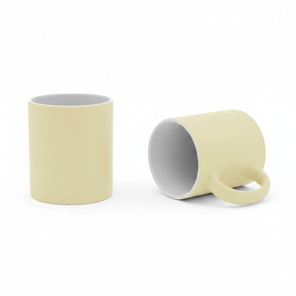 Beige Matte Ceramic Mug 325ml for Sublimation and Daily Use