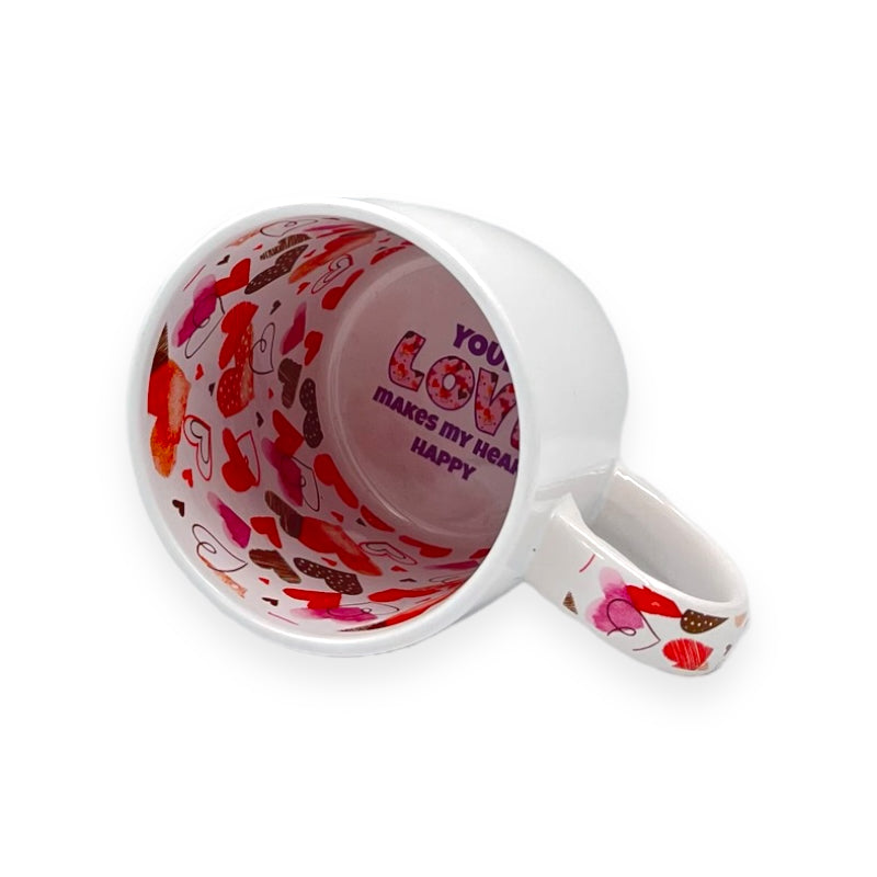 Caneca de Cerâmica 325ml Corações Coloridos para Sublimação LiVE