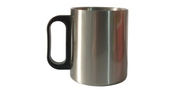 Silver Stainless Steel Mug 300ml with Plastic Handle for Sublimation