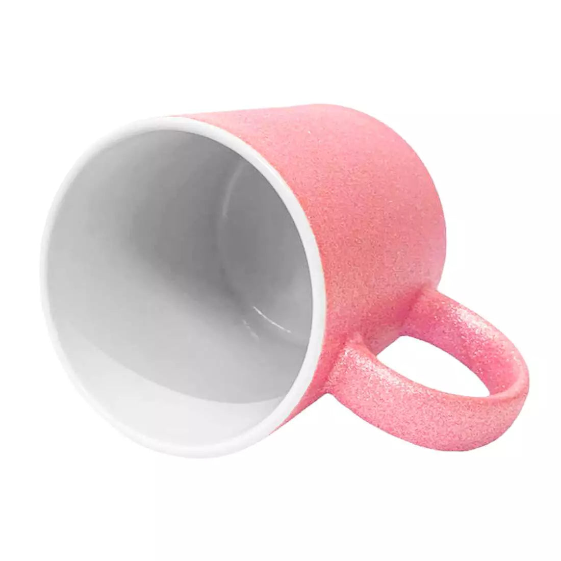 Caneca de Cerâmica Glitter Rosa 325ml para Sublimação