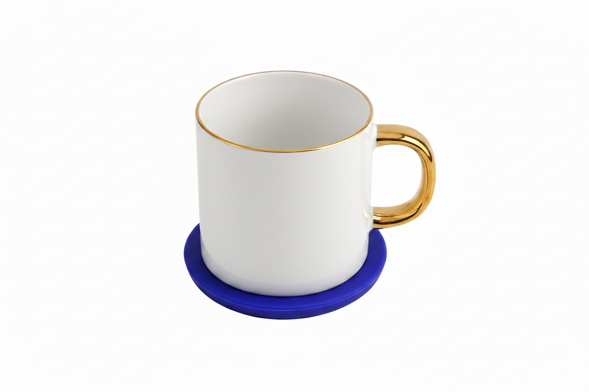 Base de Silicone Azul Royal Antiderrapante 9cm para Personalização de Canecas