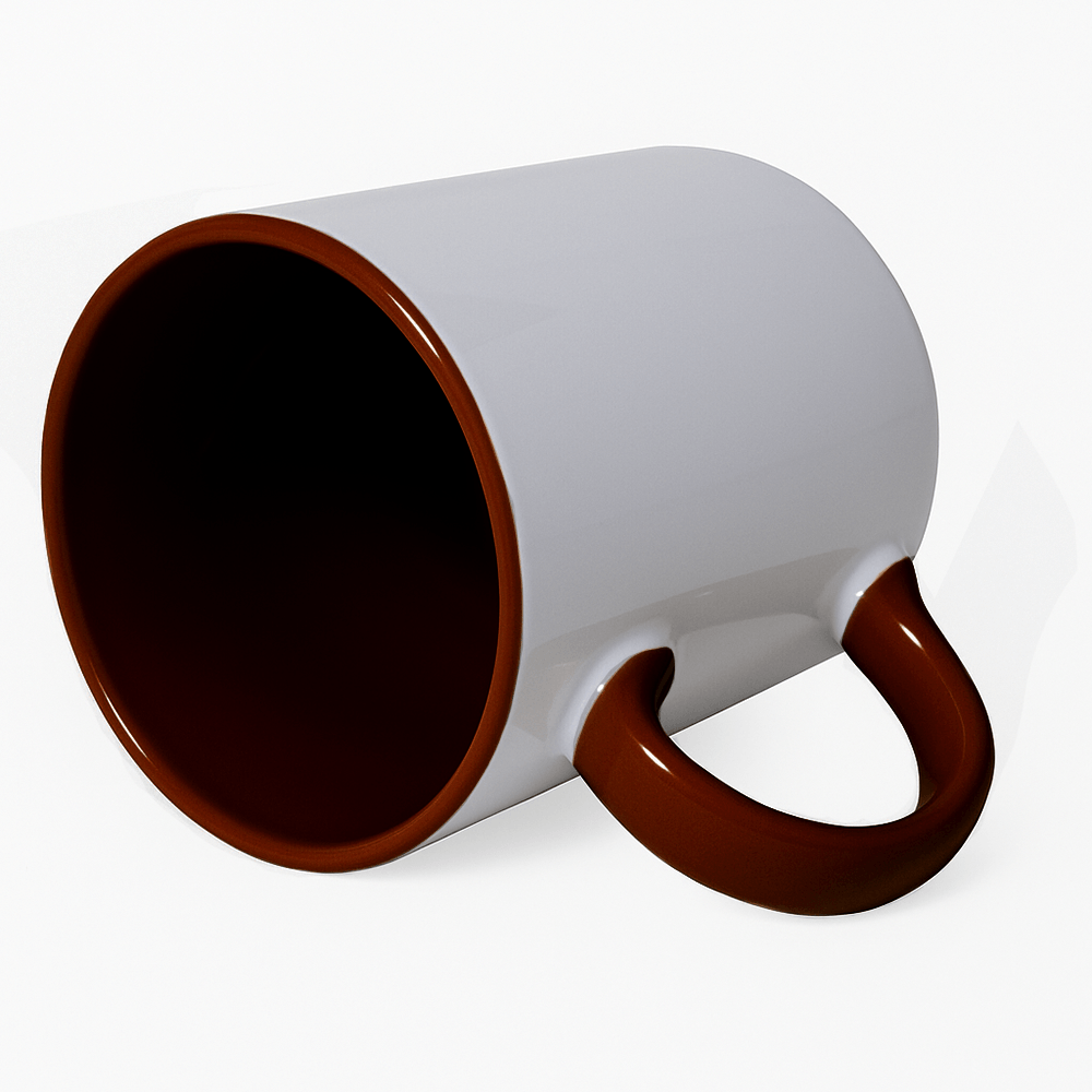 Caneca Imperial com Interior e Alça Marrom para Personalização e Café